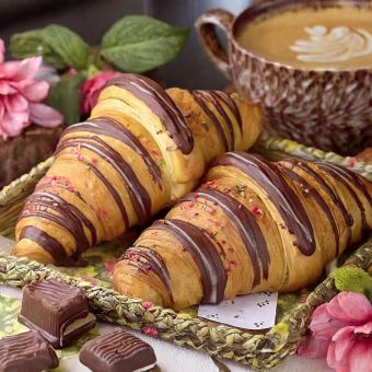 Chocolate Rose Petal Croissants